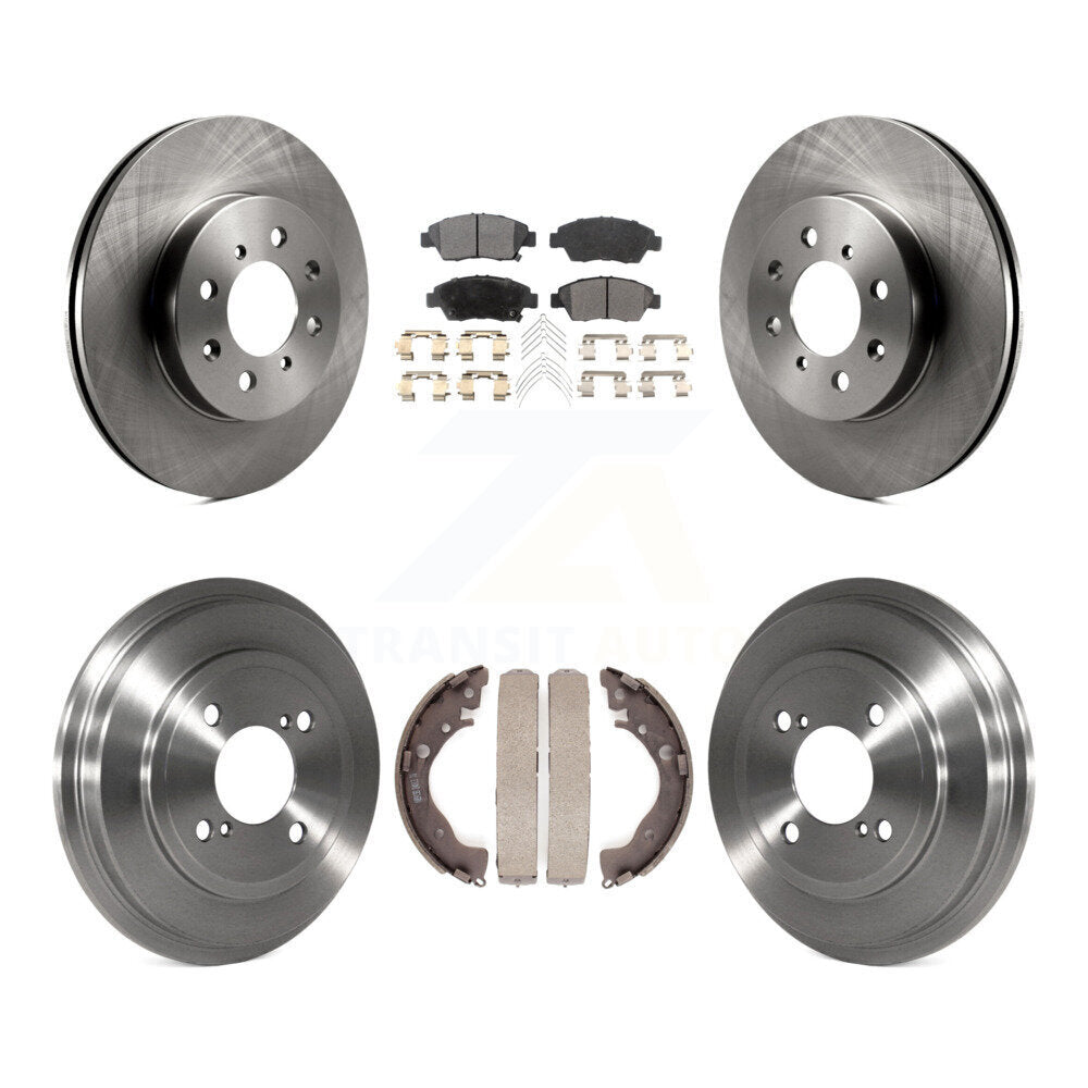 Rotor de frein à disque avant et arrière, plaquettes semi-métalliques et Kit de tambour pour Honda Fit D 2013