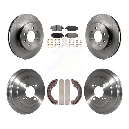 Rotor de frein à disque avant et arrière, plaquettes semi-métalliques et Kit de tambour pour Honda Fit D 2013