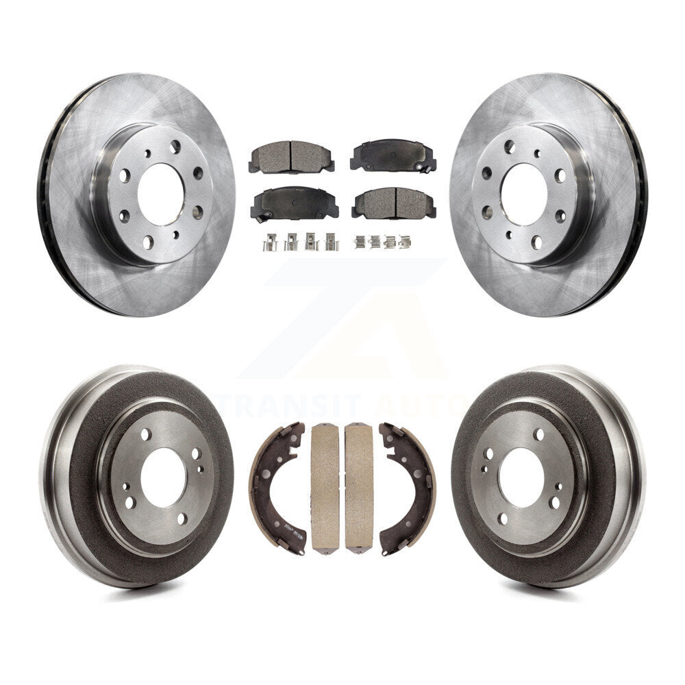 Rotors de frein à disque avant et arrière, plaquettes semi-métalliques et Kit de tambour pour Honda Civic