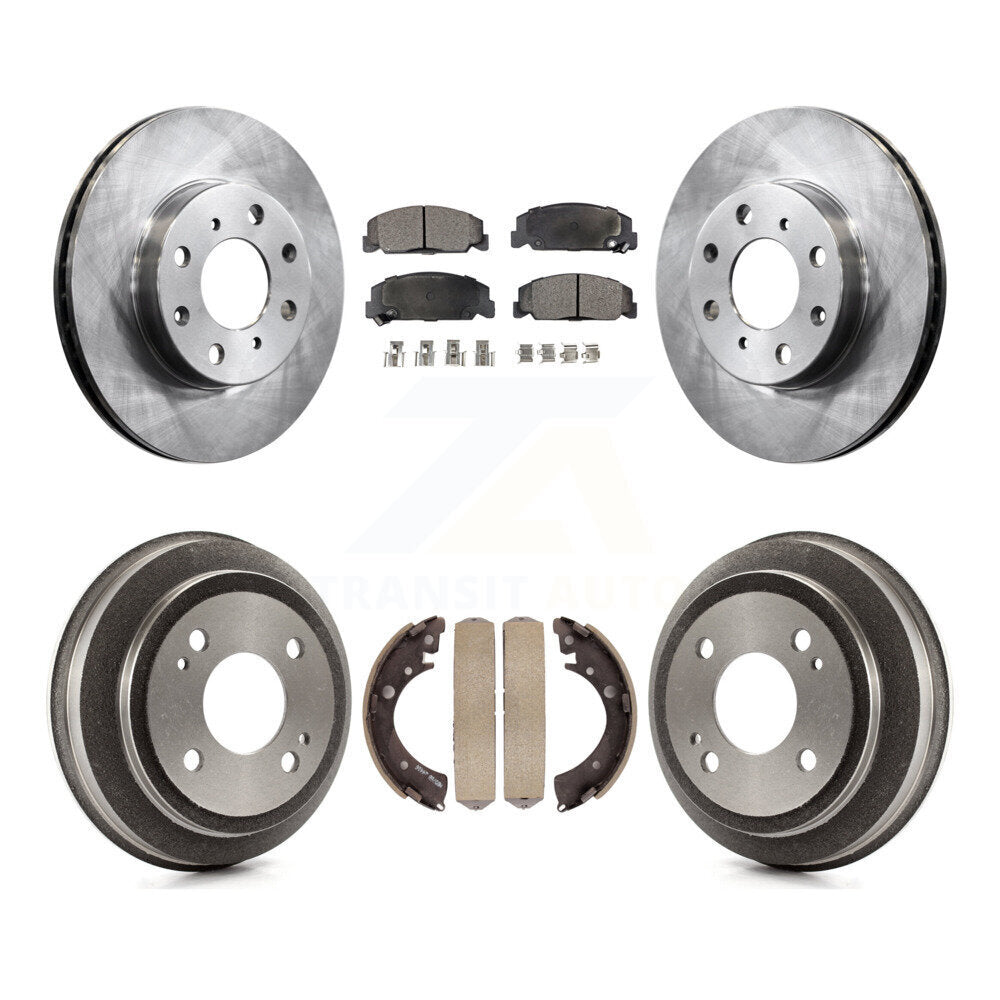 Rotors de frein à disque avant et arrière, plaquettes semi-métalliques et Kit de tambour pour Honda Civic