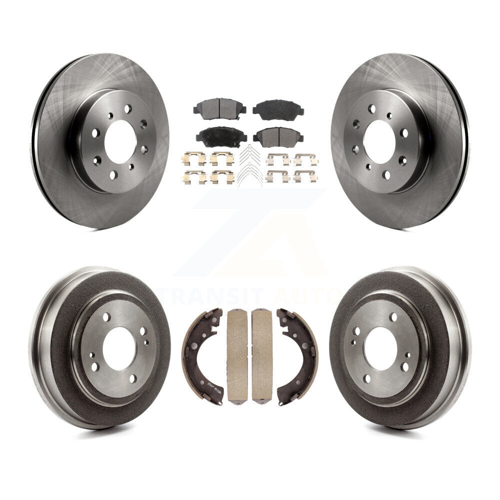 Rotor de frein à disque avant et arrière, Kit de plaquettes et de tambour semi-métalliques pour Honda Fi 2007 – 2008