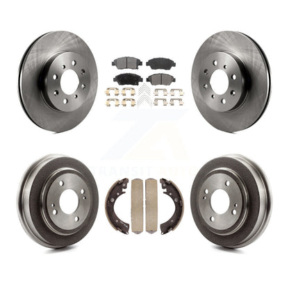 Rotor de frein à disque avant et arrière, Kit de plaquettes et de tambour semi-métalliques pour Honda Fi 2007 – 2008
