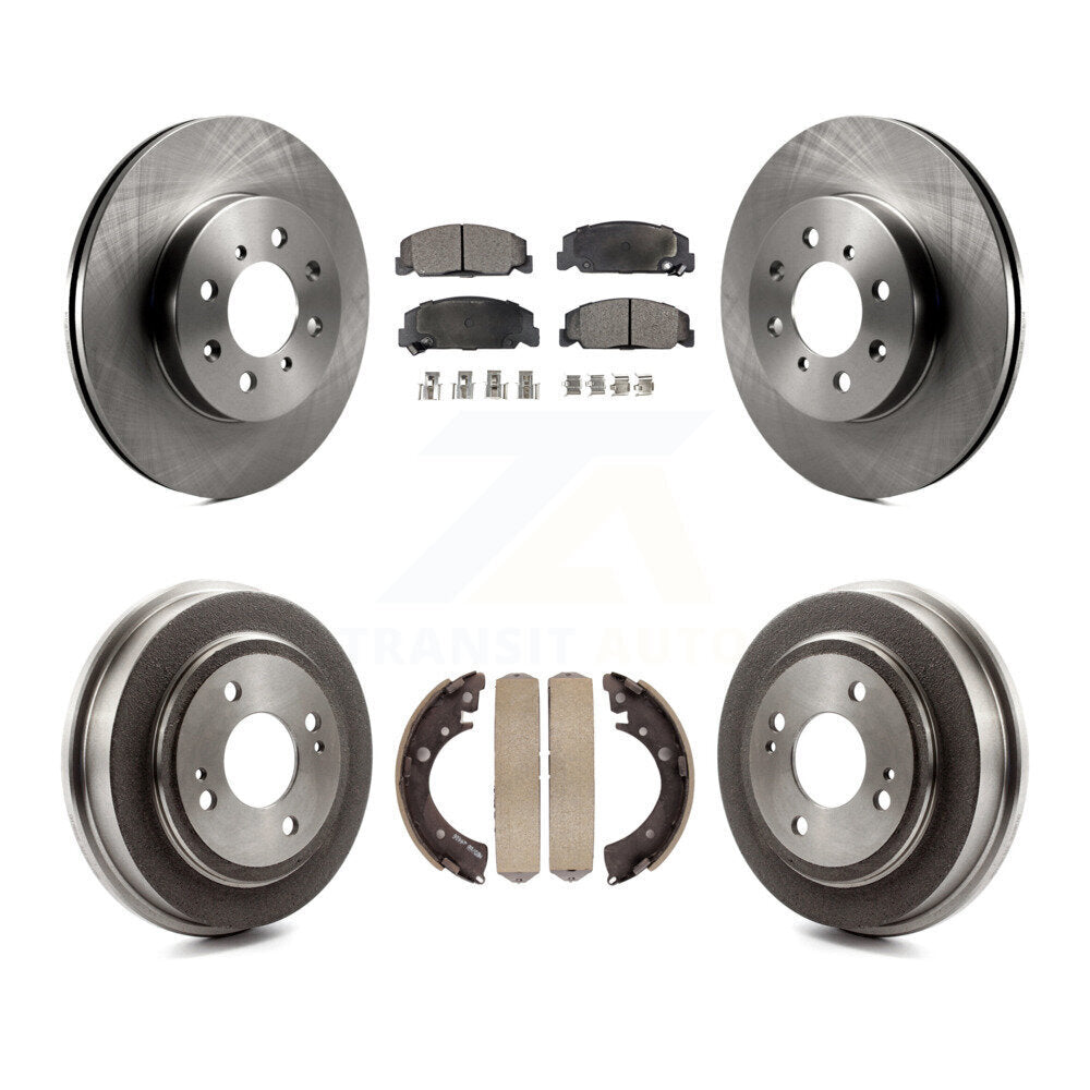 Rotors de frein à disque avant et arrière, plaquettes semi-métalliques et Kit de tambour pour Honda Civic