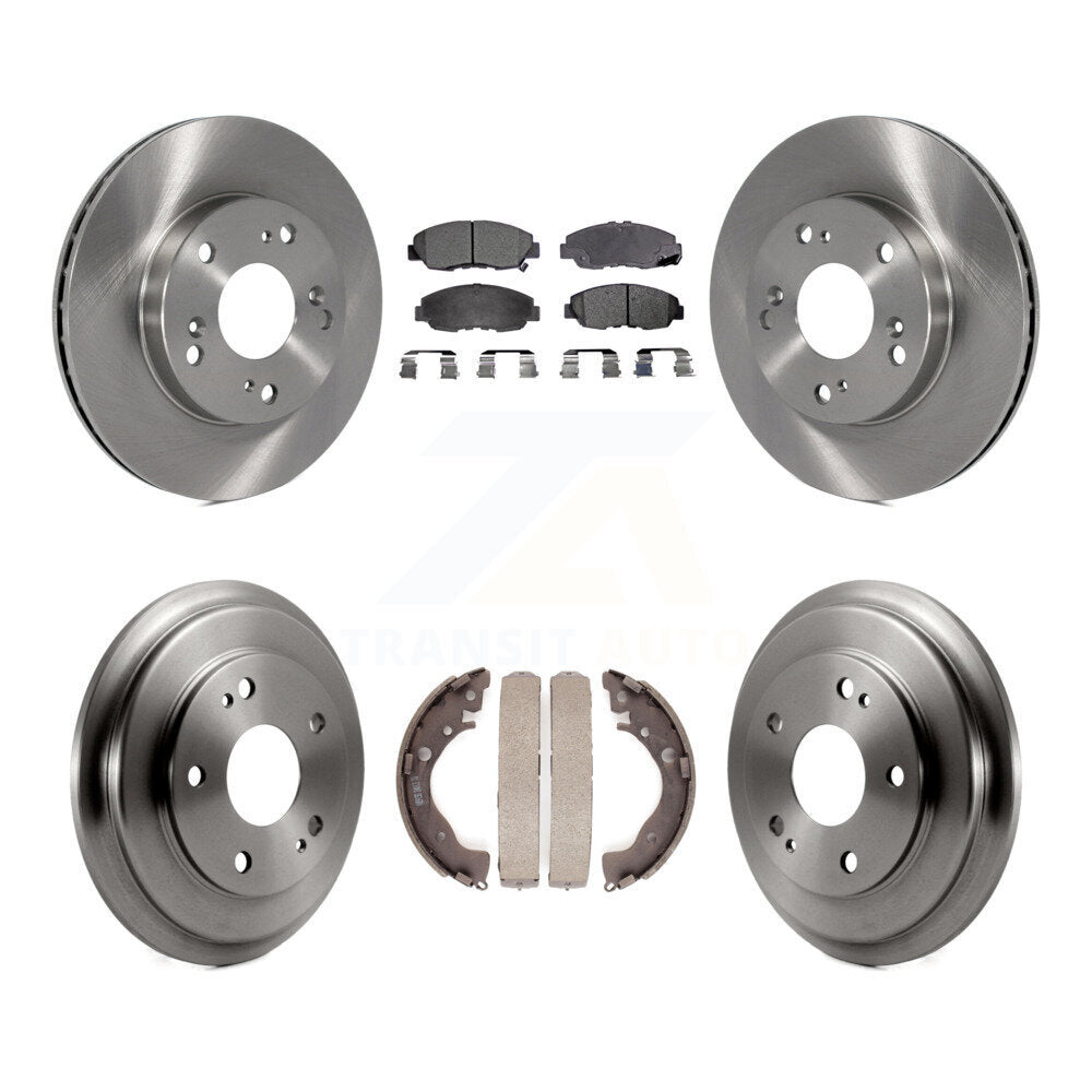 Rotors de frein à disque avant et arrière, plaquettes semi-métalliques et Kit de tambour pour Honda Civic