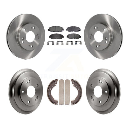 Rotors de frein à disque avant et arrière, plaquettes semi-métalliques et Kit de tambour pour Honda Civic