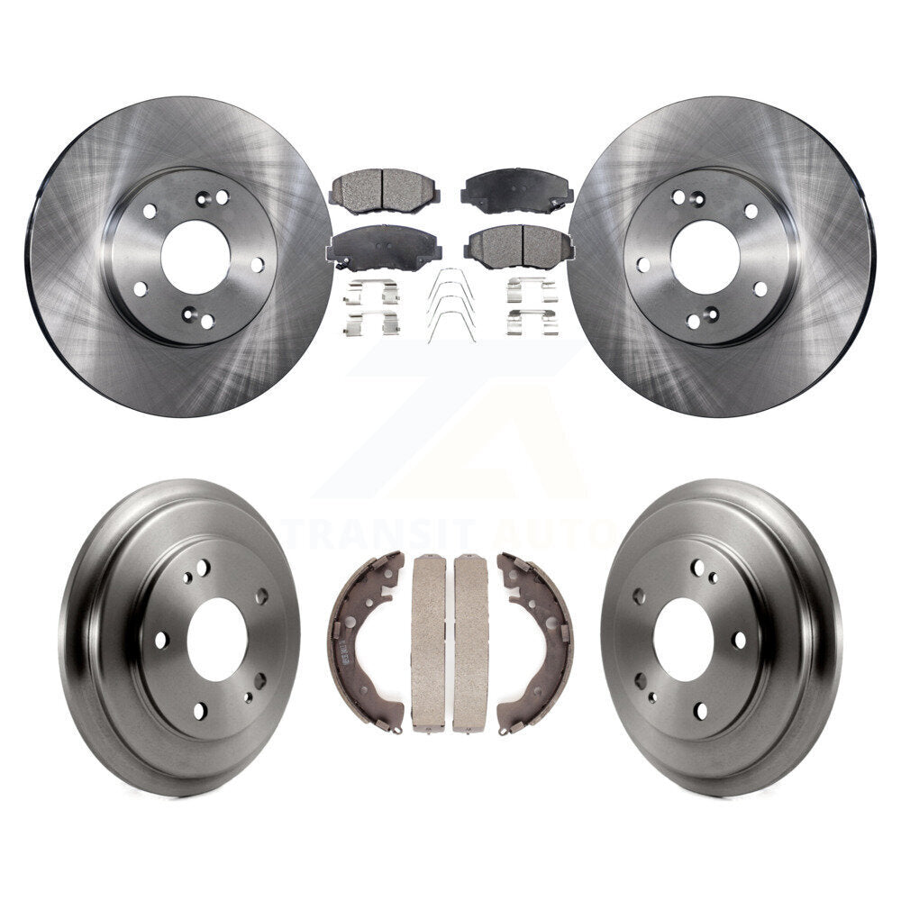 Rotors de frein à disque avant et arrière, plaquettes semi-métalliques et Kit de tambour pour Honda Civic