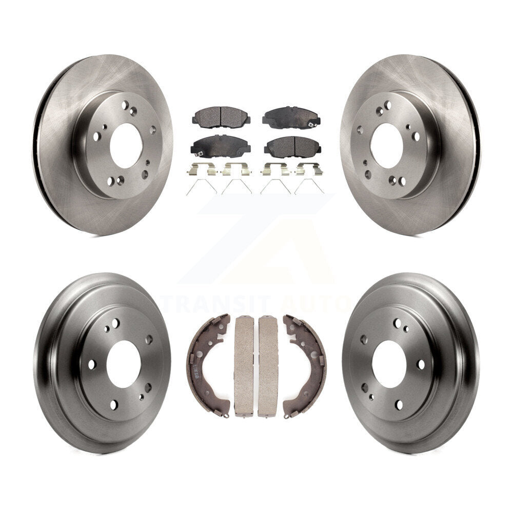 Rotors de frein à disque avant et arrière, plaquettes semi-métalliques et Kit de tambour pour Honda Civic