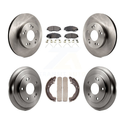Rotors de frein à disque avant et arrière, plaquettes semi-métalliques et Kit de tambour pour Honda Civic