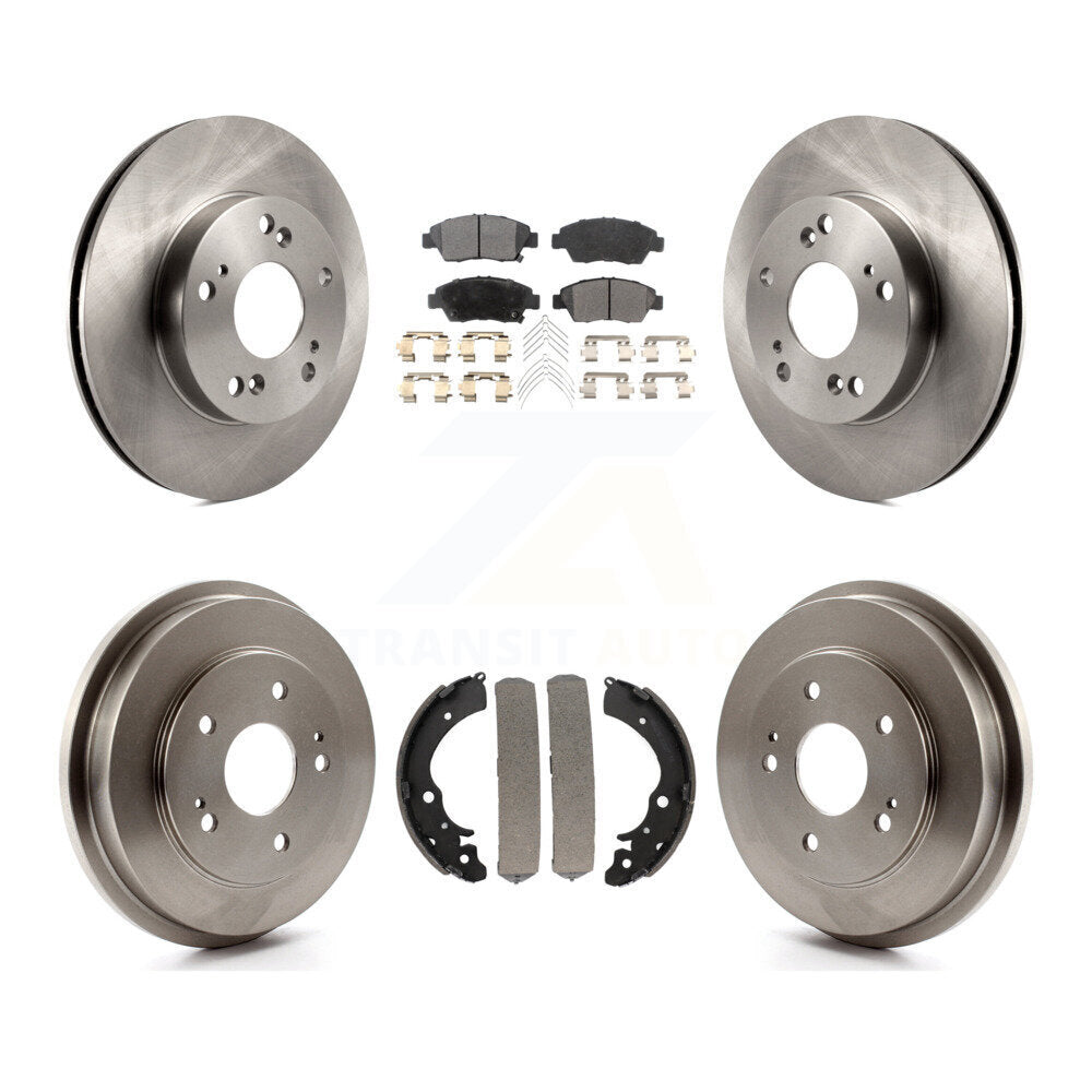 Rotors de frein à disque avant et arrière, plaquettes semi-métalliques et Kit de tambour pour Honda Civic