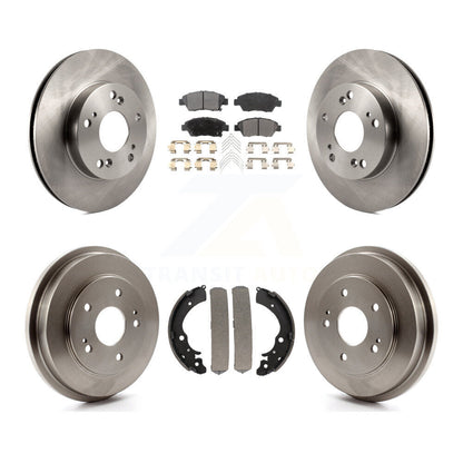 Rotors de frein à disque avant et arrière, plaquettes semi-métalliques et Kit de tambour pour Honda Civic