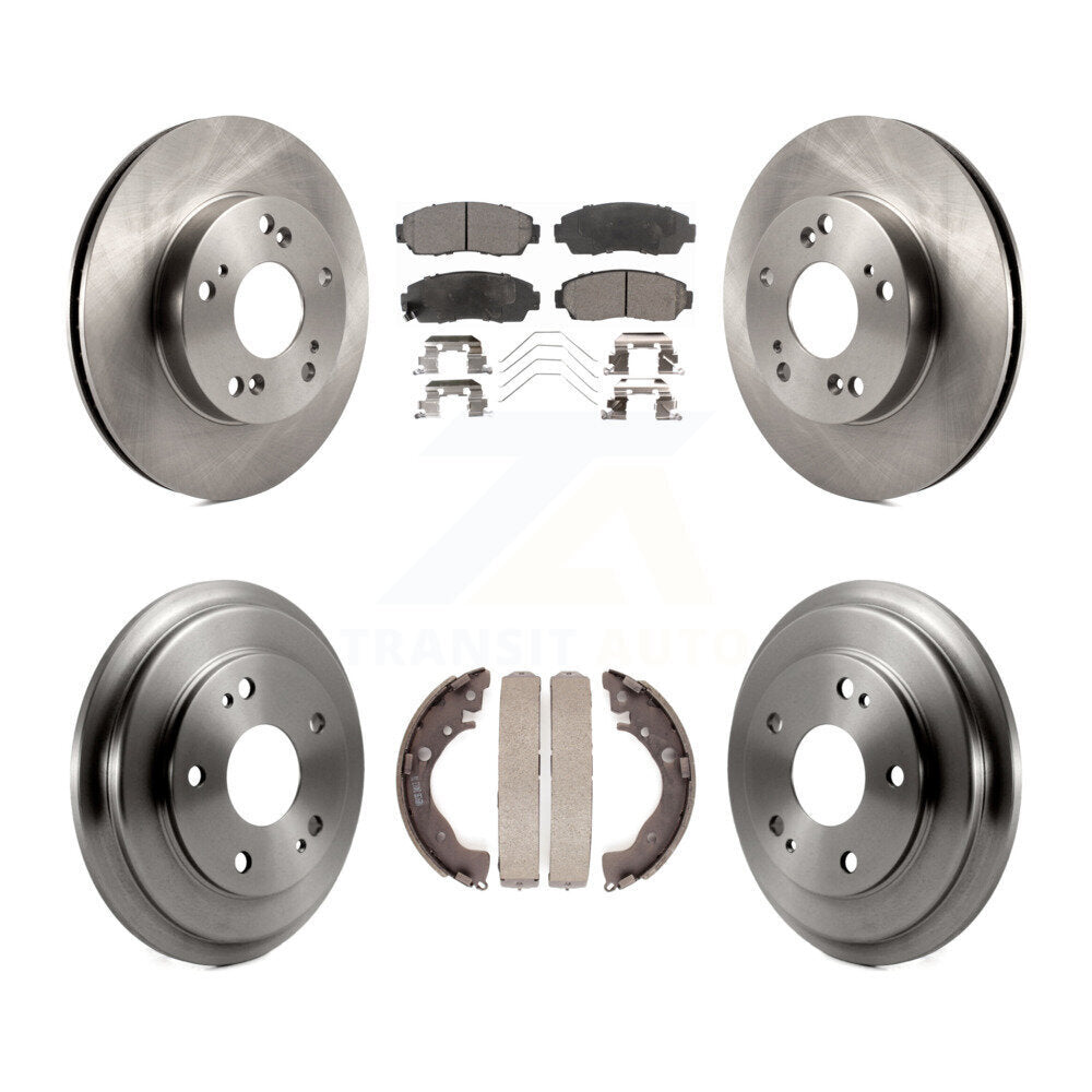 Rotors de frein à disque avant et arrière, plaquettes semi-métalliques et Kit de tambour pour Honda Civic