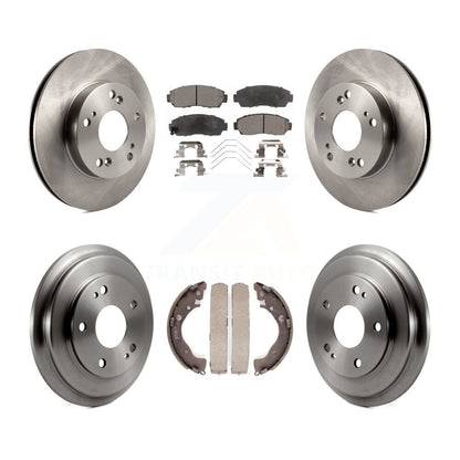 Rotors de frein à disque avant et arrière, plaquettes semi-métalliques et Kit de tambour pour Honda Civic