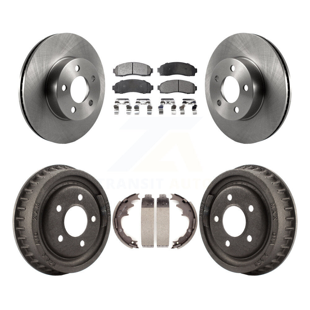 Rotors de frein avant et arrière, Kit de plaquettes et de tambour semi-métalliques pour Ford Ranger Mazda B400