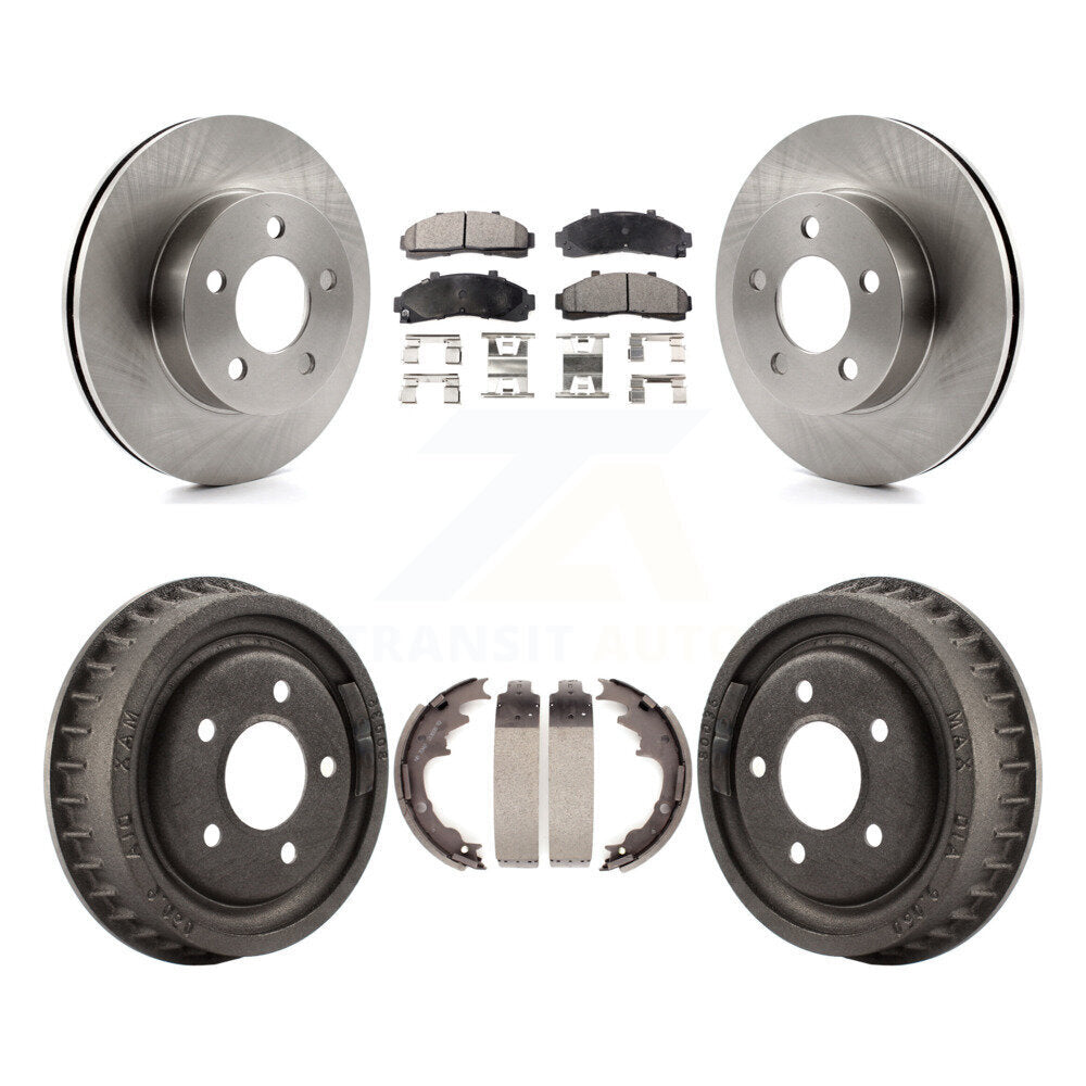 Rotors de frein avant et arrière, Kit de plaquettes et de tambour semi-métalliques pour Ford Ranger Mazda B400