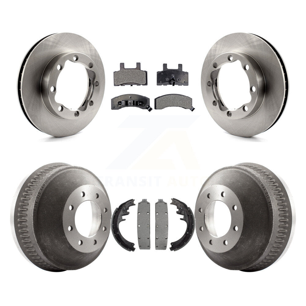 Rotor de frein à disque avant et arrière, Kit de plaquettes et de tambour semi-métalliques pour K3500 GMC Chevrole