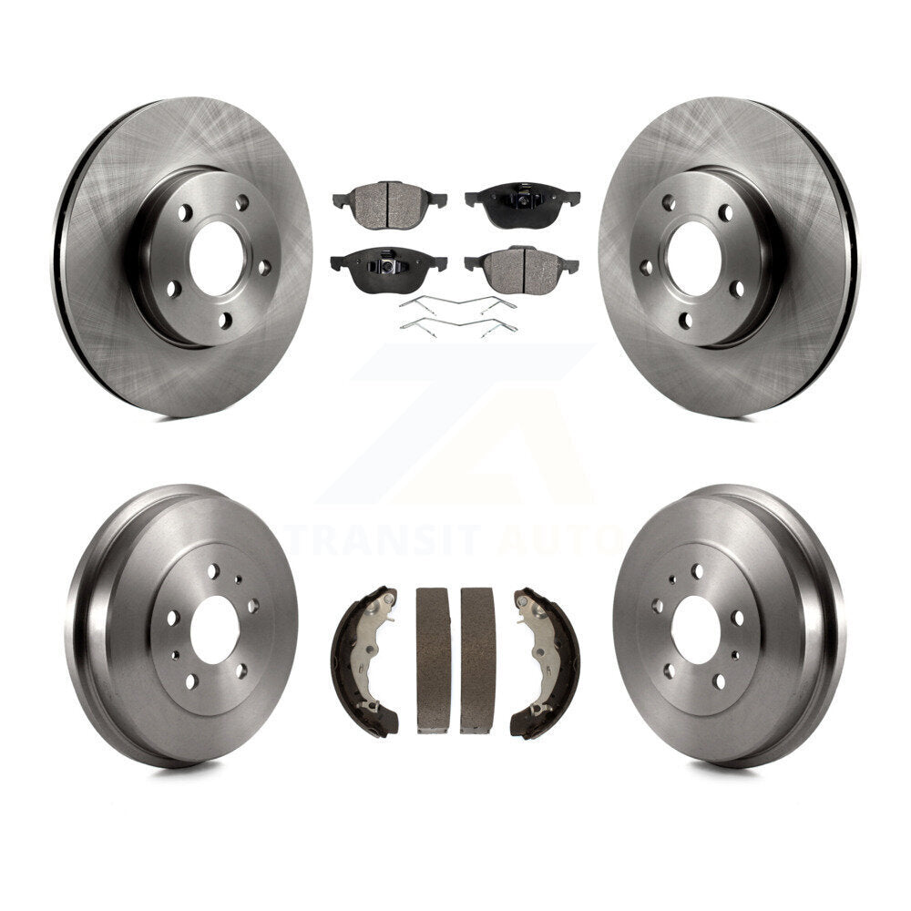 Rotors de frein à disque avant et arrière, plaquettes semi-métalliques et Kit de tambour pour Ford Focus