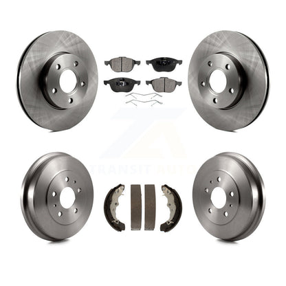 Rotors de frein à disque avant et arrière, plaquettes semi-métalliques et Kit de tambour pour Ford Focus