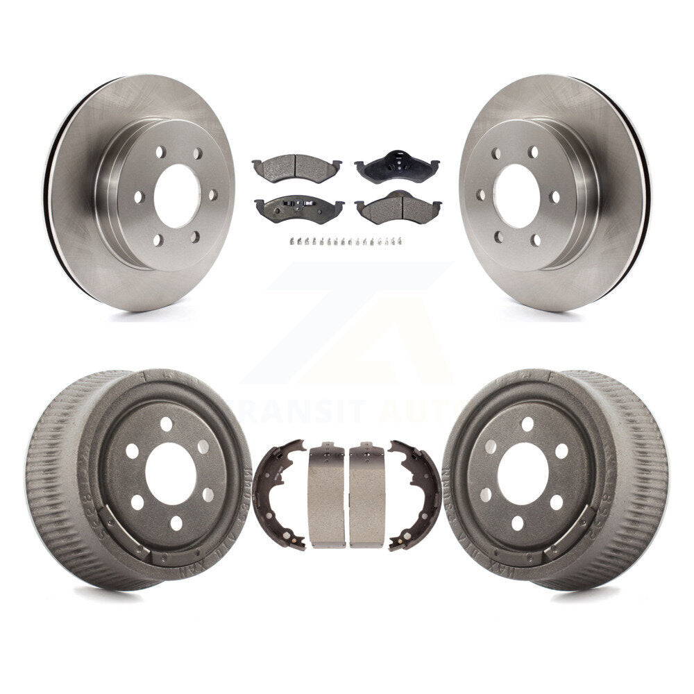 Rotors de frein à disque avant et arrière, plaquettes semi-métalliques et Kit de tambour pour Dodge Dakota