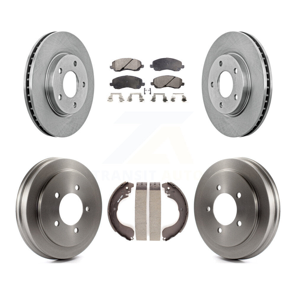 Rotors de frein à disque avant et arrière, plaquettes semi-métalliques et Kit de tambour pour Dodge Caliber