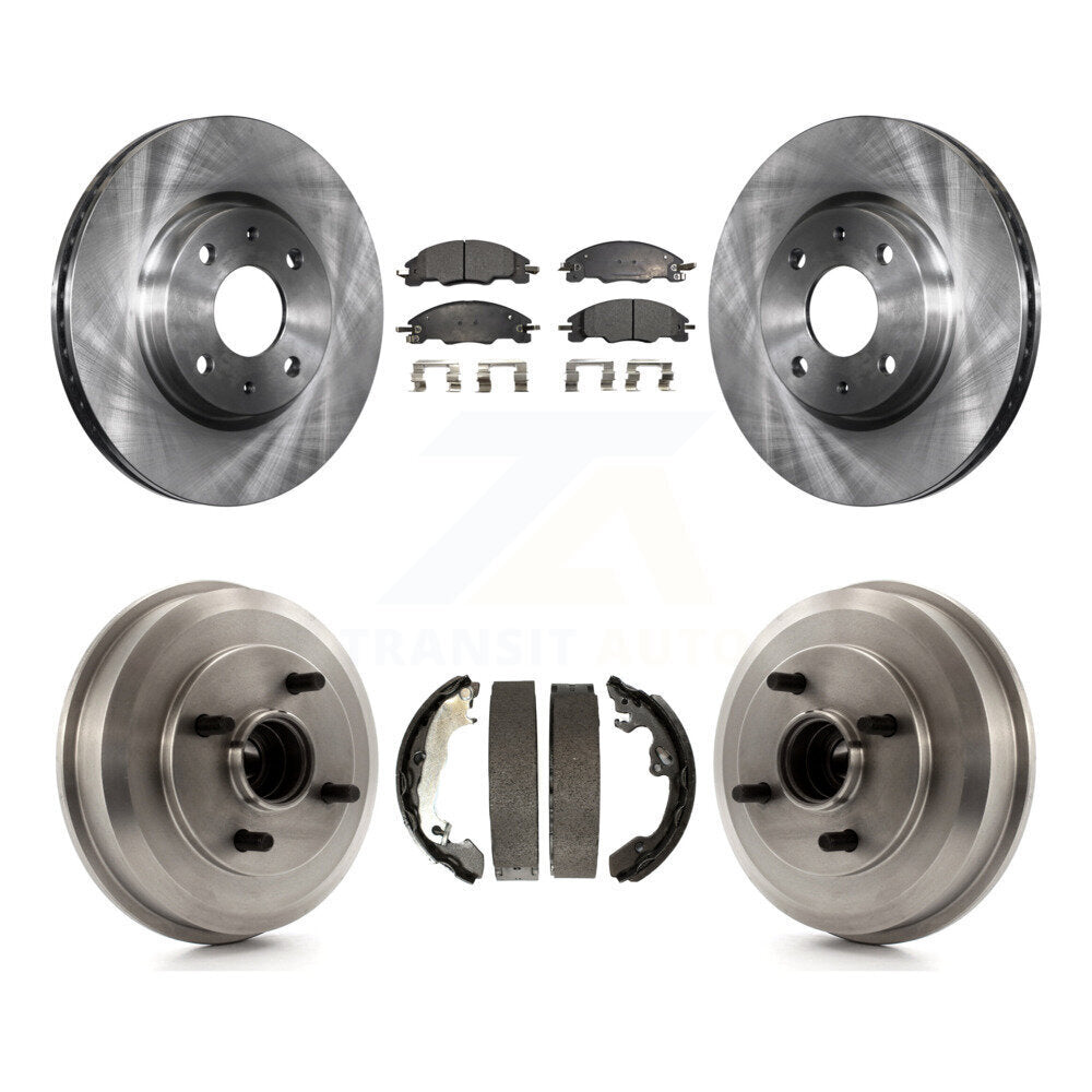 Rotors de frein à disque avant et arrière, plaquettes semi-métalliques et Kit de tambour pour Ford Focus