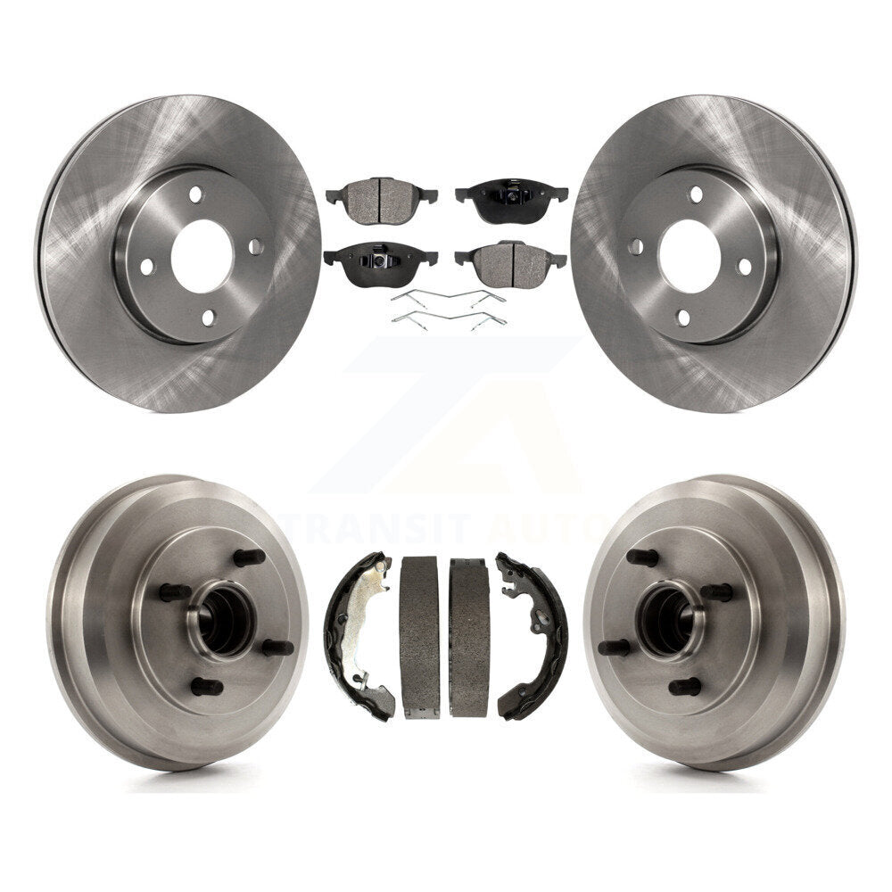 Rotors de frein à disque avant et arrière, plaquettes semi-métalliques et Kit de tambour pour Ford Focus
