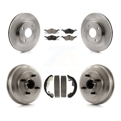 Rotors de frein à disque avant et arrière, plaquettes semi-métalliques et Kit de tambour pour Ford Focus