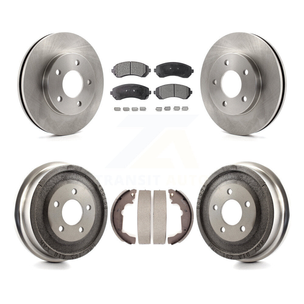 Rotors de frein à disque avant et arrière, plaquettes semi-métalliques et Kit de tambour pour Pontiac Aztek