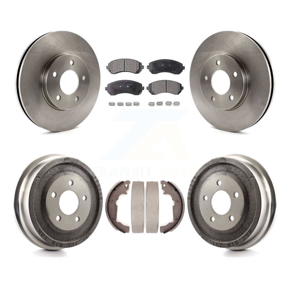 Rotors de frein à disque avant et arrière, plaquettes semi-métalliques et Kit de tambour pour Pontiac Aztek