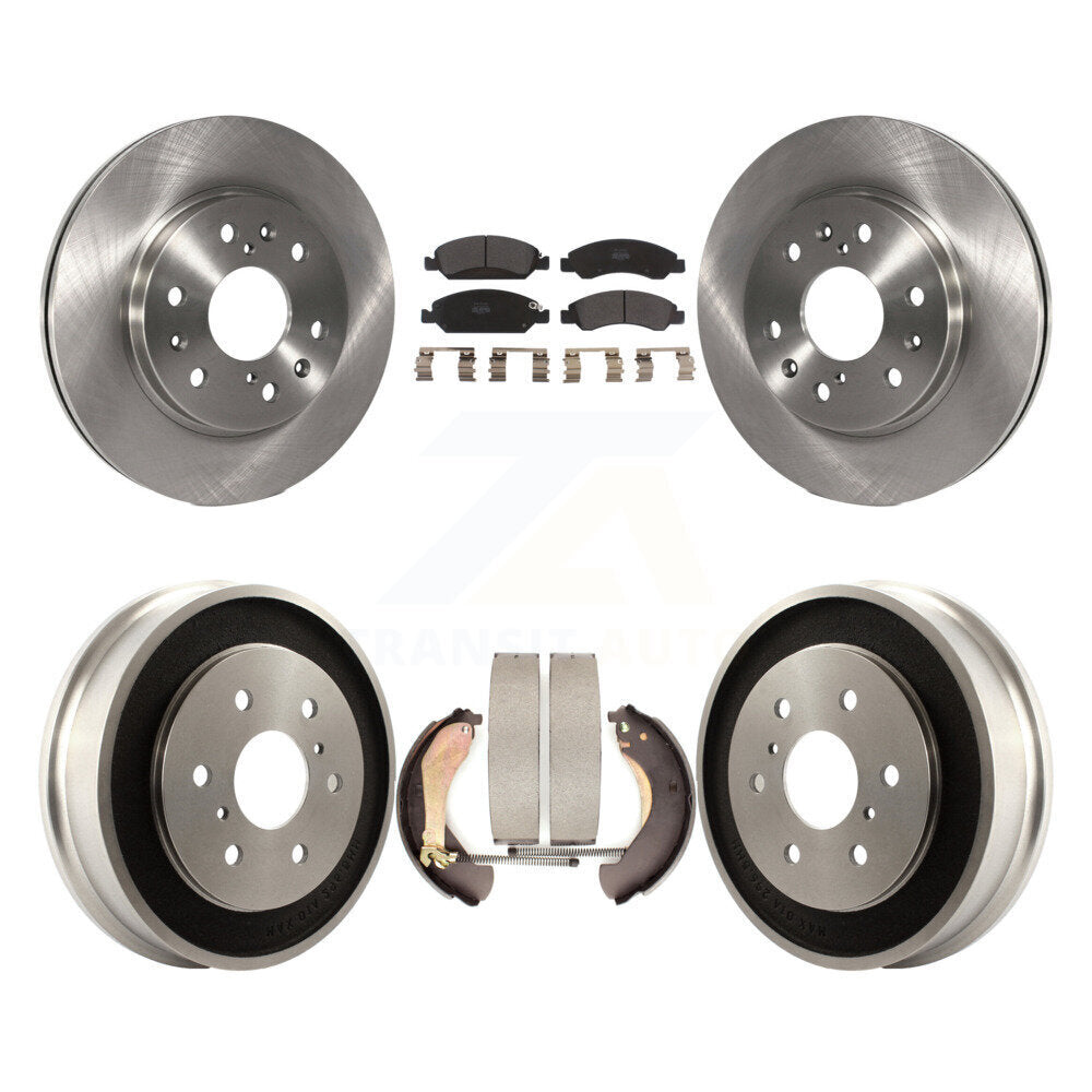 Rotors de frein avant et arrière, Kit de plaquettes et de tambour semi-métalliques pour Chevrolet GMC Silverad