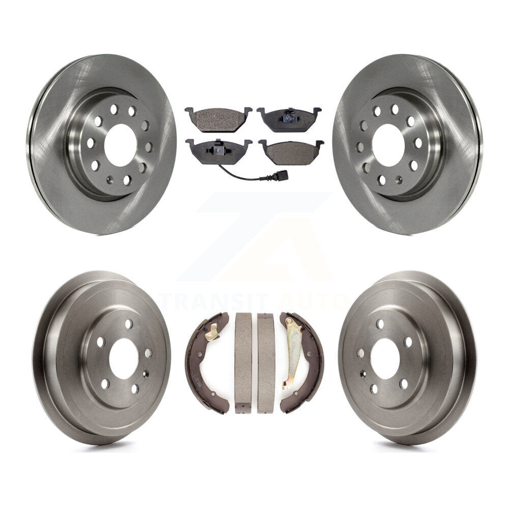 Rotors de frein à disque avant et arrière, Kit de tampons et de tambour semi-métalliques pour Volkswagen Jett