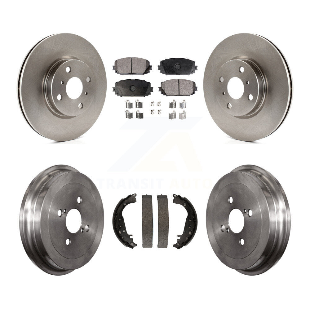 Rotors de frein avant et arrière, Kit de tambour à plaquettes semi-métalliques pour Toyota Yaris S 2012 – 2013