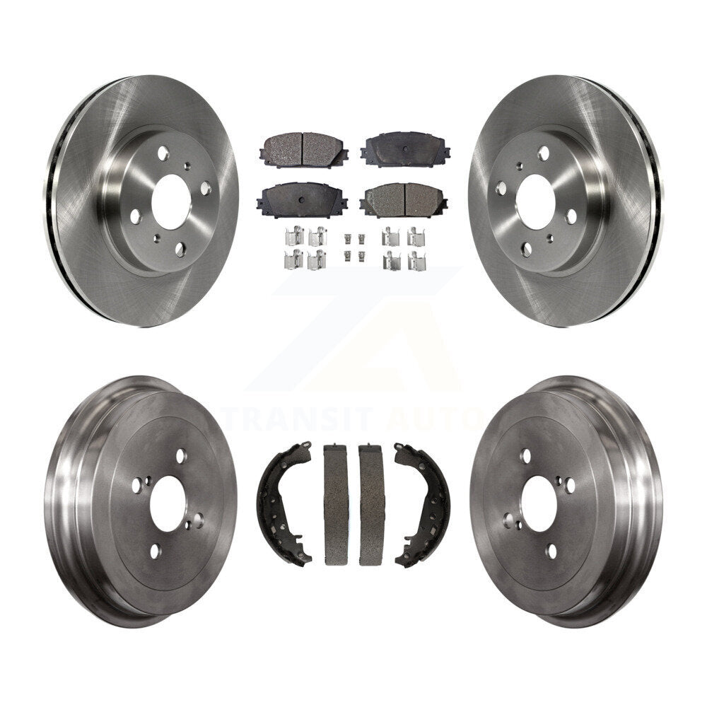 Rotors de frein à disque avant et arrière, plaquettes semi-métalliques et Kit de tambour pour Toyota Yaris