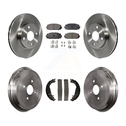 Rotors de frein à disque avant et arrière, plaquettes semi-métalliques et Kit de tambour pour Toyota Yaris