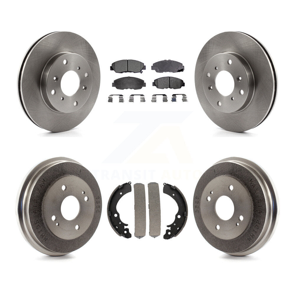Rotors de frein à disque avant et arrière, plaquettes semi-métalliques et Kit de tambour pour Honda Accord