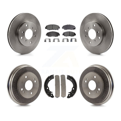 Rotors de frein à disque avant et arrière, plaquettes semi-métalliques et Kit de tambour pour Honda Accord