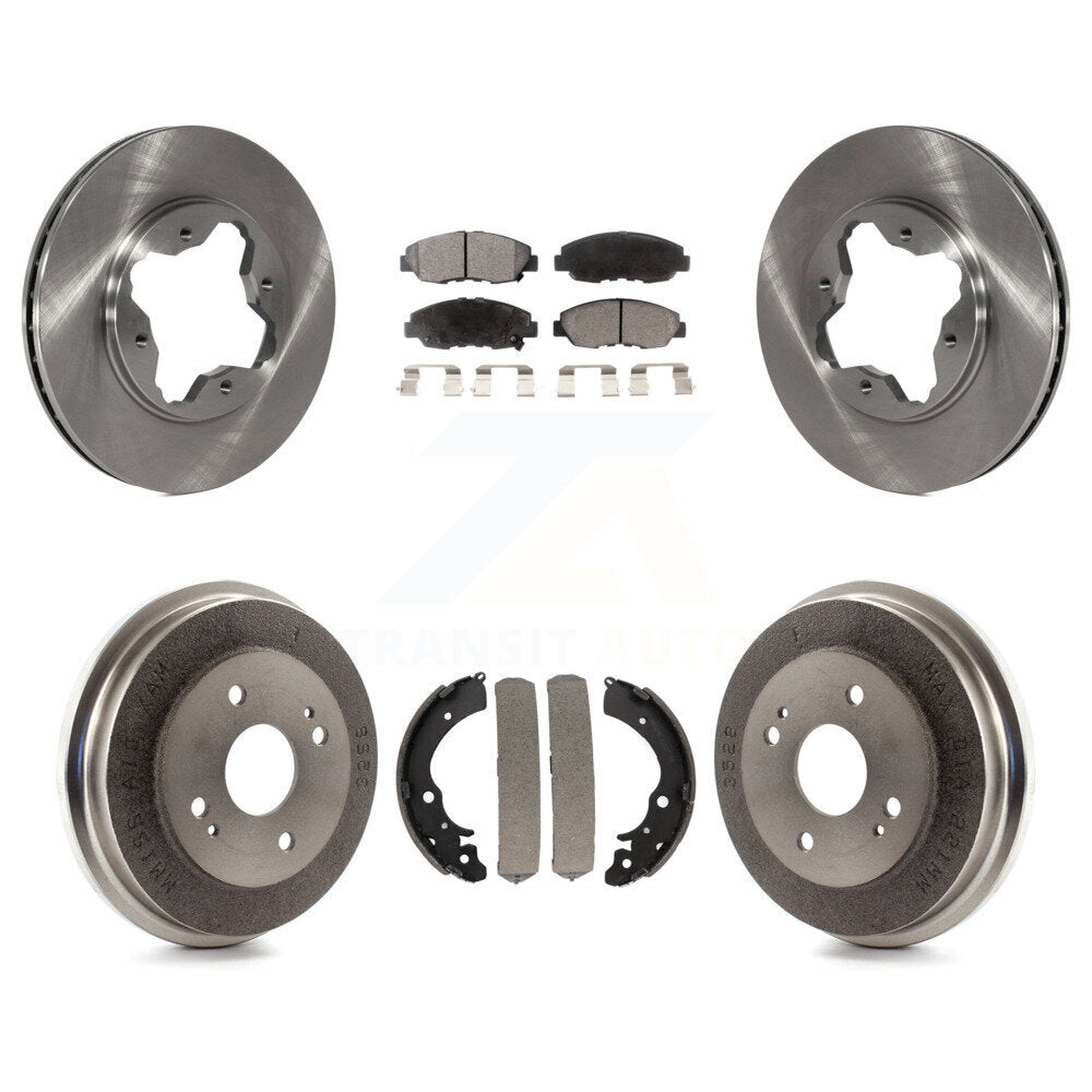 Rotors de frein à disque avant et arrière, plaquettes semi-métalliques et Kit de tambour pour Honda Accord