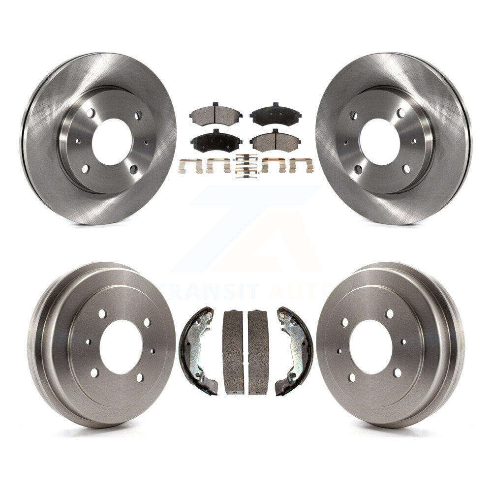 Rotors de frein à disque avant et arrière, plaquettes semi-métalliques et Kit de tambour pour Hyundai Elantr