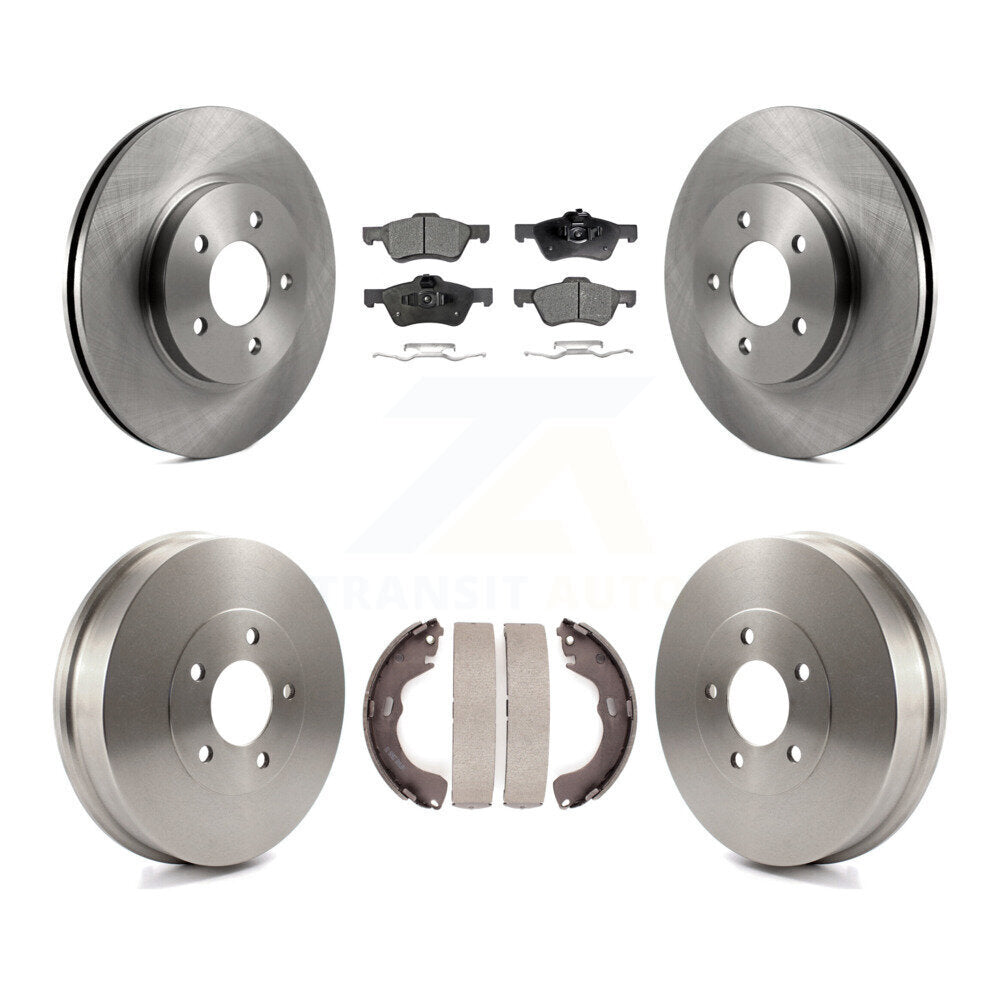 Rotors de frein à disque avant et arrière, Kit de plaquettes et de tambour semi-métalliques pour Mazda Tribut 2008