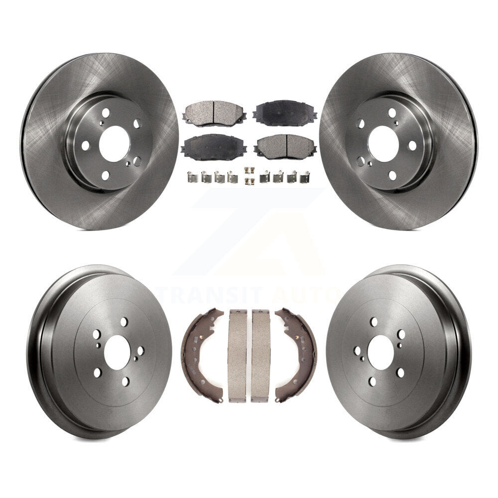 Rotors de frein à disque avant et arrière, plaquettes semi-métalliques et Kit de tambour pour Toyota Corolla