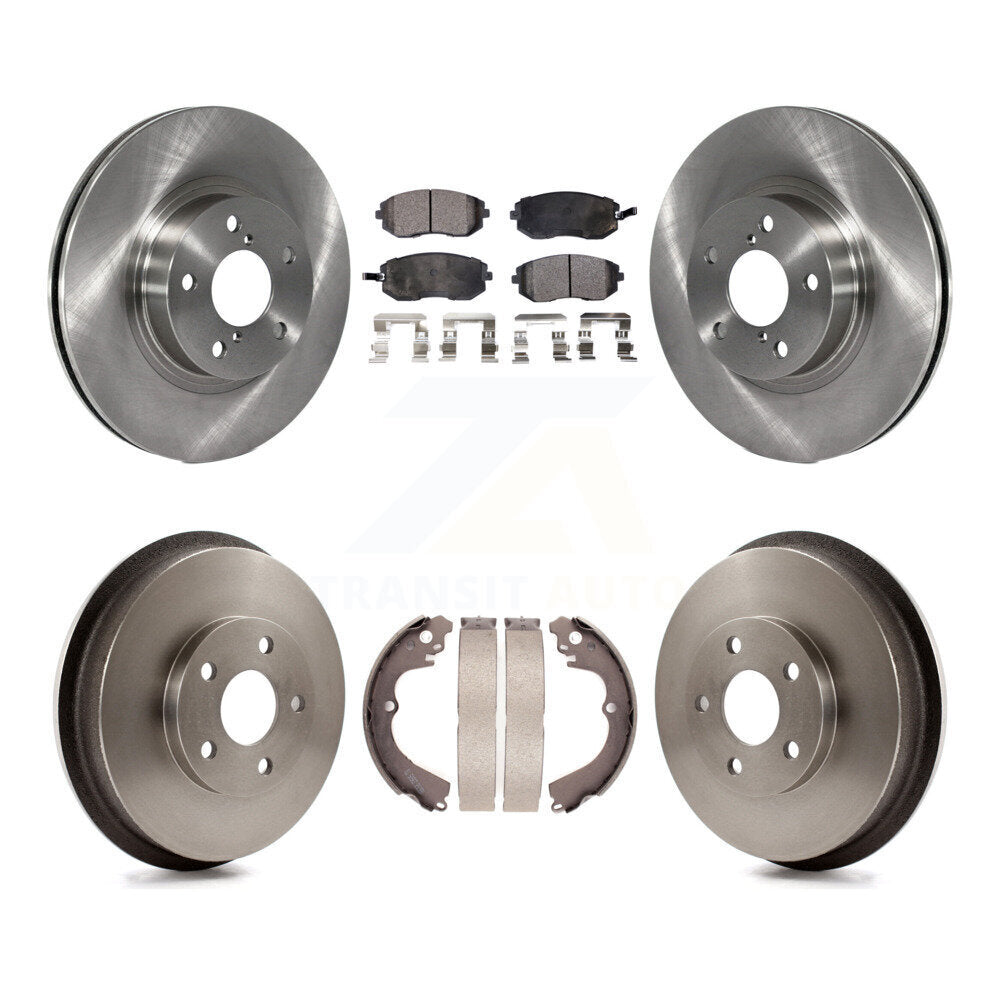 Rotors de frein à disque avant et arrière, plaquettes semi-métalliques et Kit de tambour pour Subaru Impreza