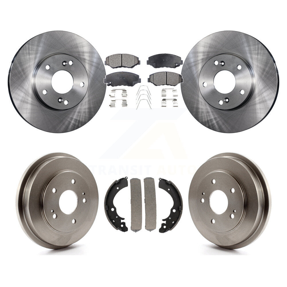 Rotors de frein à disque avant et arrière, Kit de tampons et de tambour semi-métalliques pour Honda Accord Fi