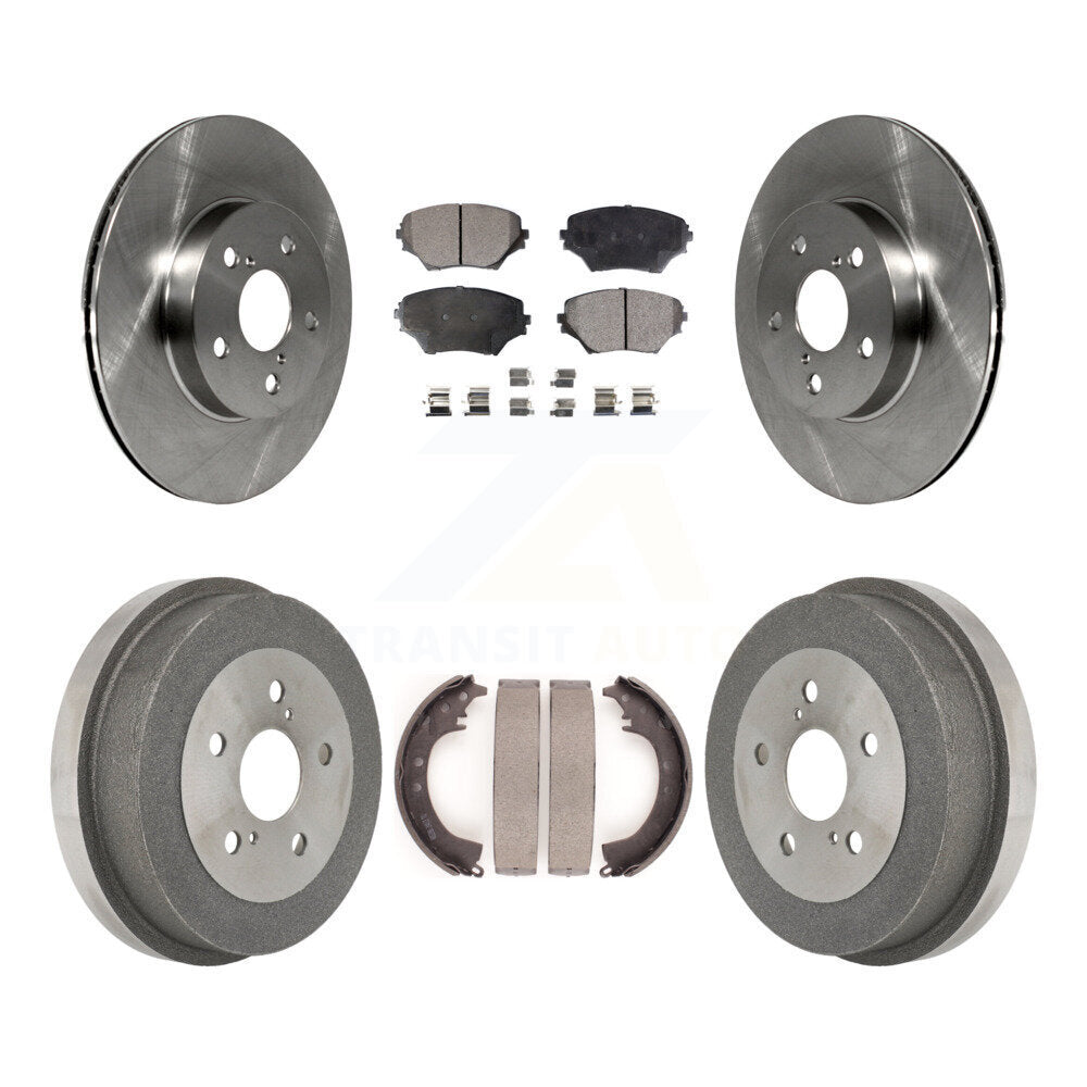 Rotors de frein à disque avant et arrière, plaquettes semi-métalliques et Kit de tambour pour Toyota RAV4