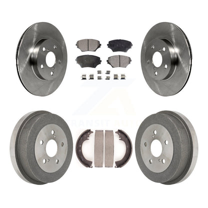 Rotors de frein à disque avant et arrière, plaquettes semi-métalliques et Kit de tambour pour Toyota RAV4
