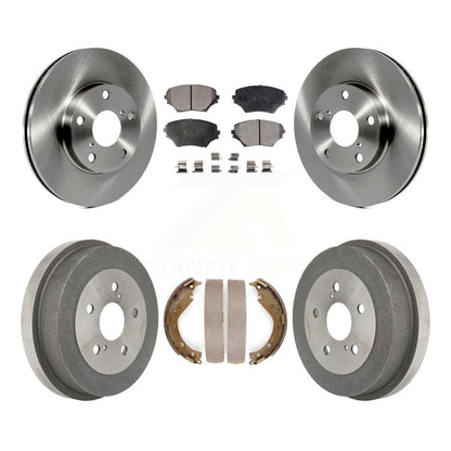 Rotors de frein à disque avant et arrière, plaquettes semi-métalliques et Kit de tambour pour Toyota RAV4