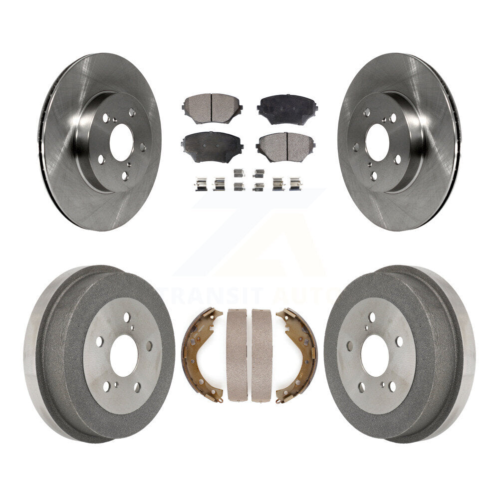 Rotors de frein à disque avant et arrière, plaquettes semi-métalliques et Kit de tambour pour Toyota RAV4