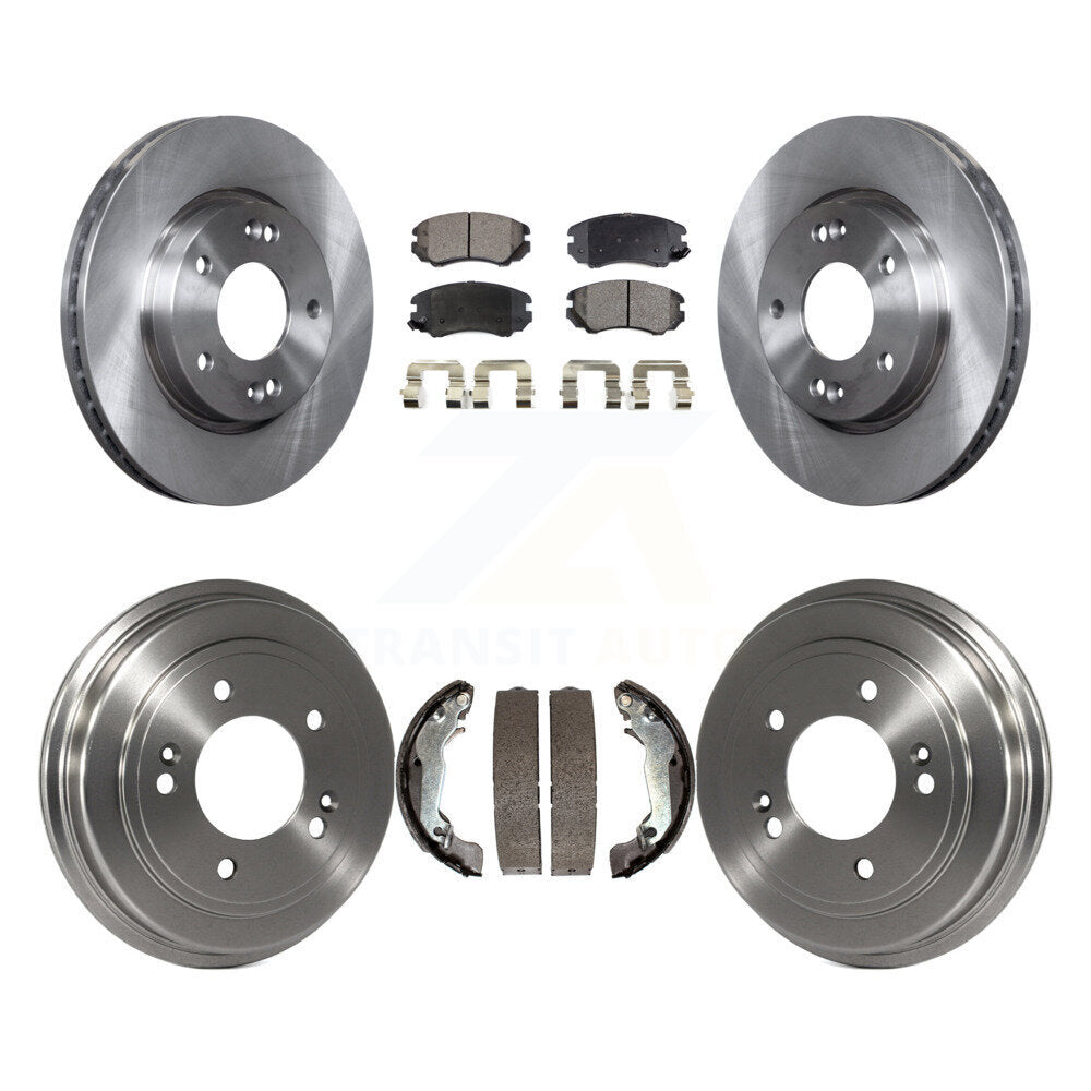Rotors de frein à disque avant et arrière, plaquettes semi-métalliques et Kit de tambour pour Hyundai Elantr