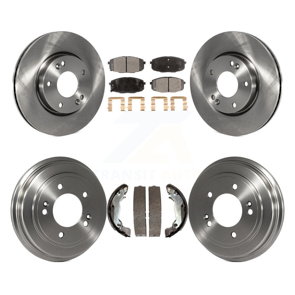 Rotors de frein à disque avant et arrière, plaquettes semi-métalliques et Kit de tambour pour Hyundai Elantr