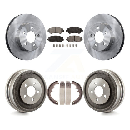 Rotor de frein à disque avant et arrière, plaquettes semi-métalliques et Kit de tambour pour Jeep Libert 2002