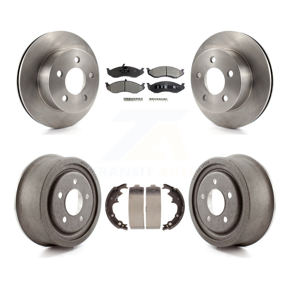 Rotors de frein à disque avant et arrière, plaquettes semi-métalliques et Kit de tambour pour Jeep Wrangler