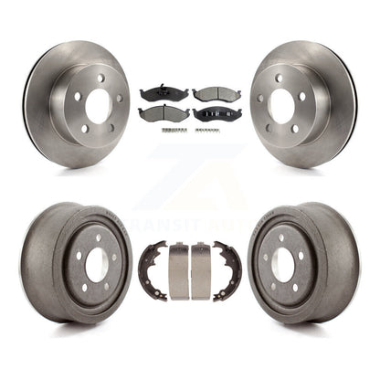 Rotors de frein à disque avant et arrière, plaquettes semi-métalliques et Kit de tambour pour Jeep Wrangler
